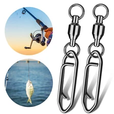 50pcs Ball Bearing Swivel with Coast Lock Swivel Snap Fishing Tackle Connectors