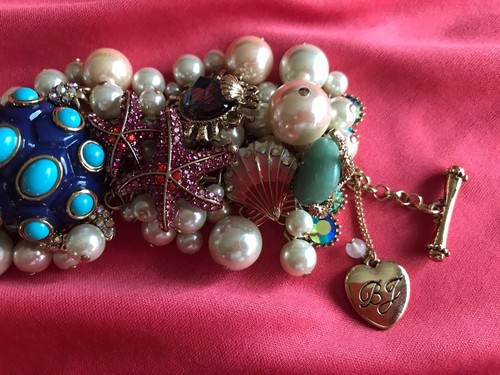 Betsey Johnson And The Sea Reef Pearl Turtle Abalone Shell Starfish Bracelet - Picture 4 of 6