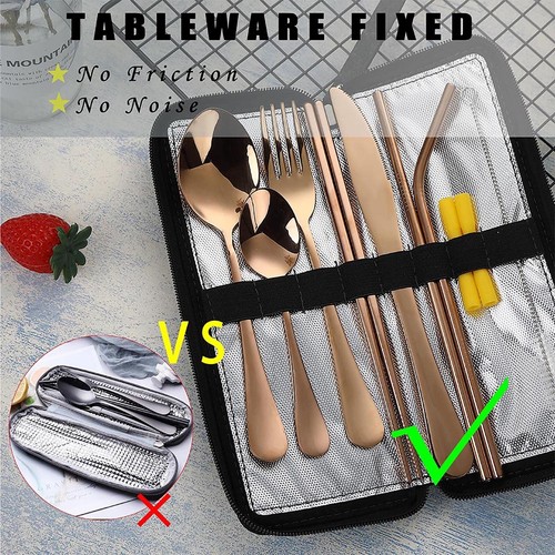 Portable Travel Utensils, Reusable Silverware with Case for Fixing Tableware,... - Picture 2 of 8