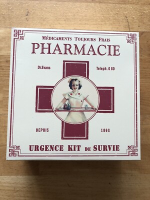 Clayre & EEF Metalldose mit Deckel, Erste Hilfe Pharmacie, Landhaus, Shabby Chic