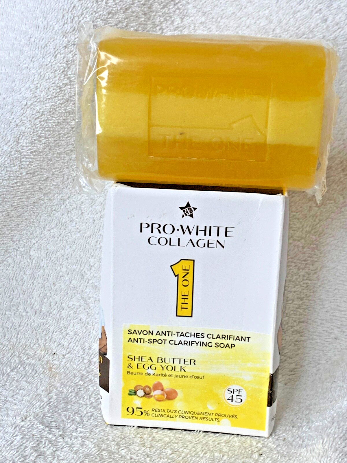 Savon clarifiant Prowhite au jaune d'oeuf pour l'éclat de la peau sous la douche