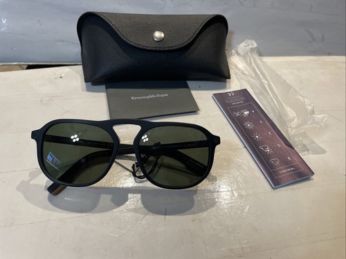 NEU Ermenegildo Zegna EZ 0115 01AR 55-17-145 SCHWARZ POLARISIERTE SONNENBRILLE - Bild 5 von 24