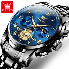 Luminous OLEVS Watch Waterproof Quartz Luxury Stainless Men's Steel Men Date