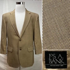 Men's Jos. A. Bank Wool Brown Textured 2-Button Single Vent 42 Blazer Jacket
