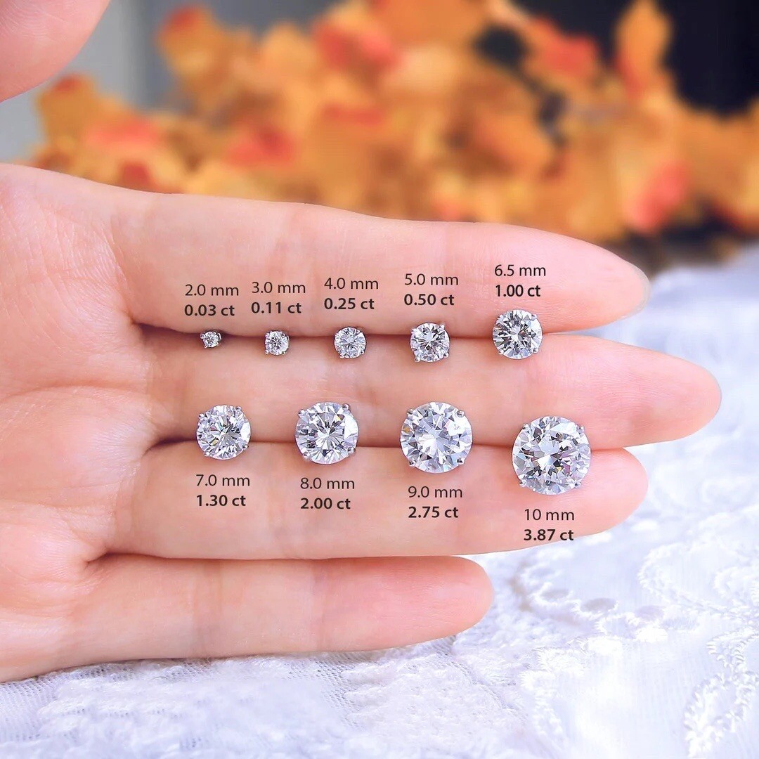 Kaufen Sie 4,0 Karat Moissanit-Diamant-Ohrstecker. Platiniertes Silber – VK. Diamonds LLC