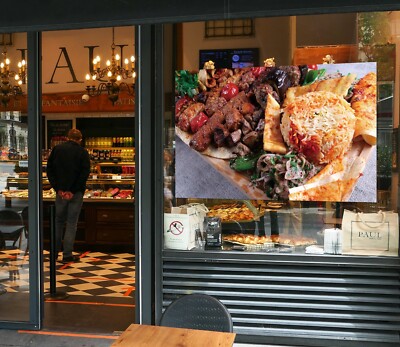 3D Grill Kebab Shop BBQ A1084 Window Stickers Vinyl Wallpaper Wall Murals Amy