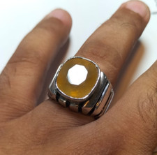 Unique Design Ring, Natural Yellow Sapphire Stone Ring, Handmade Ring Silver 925