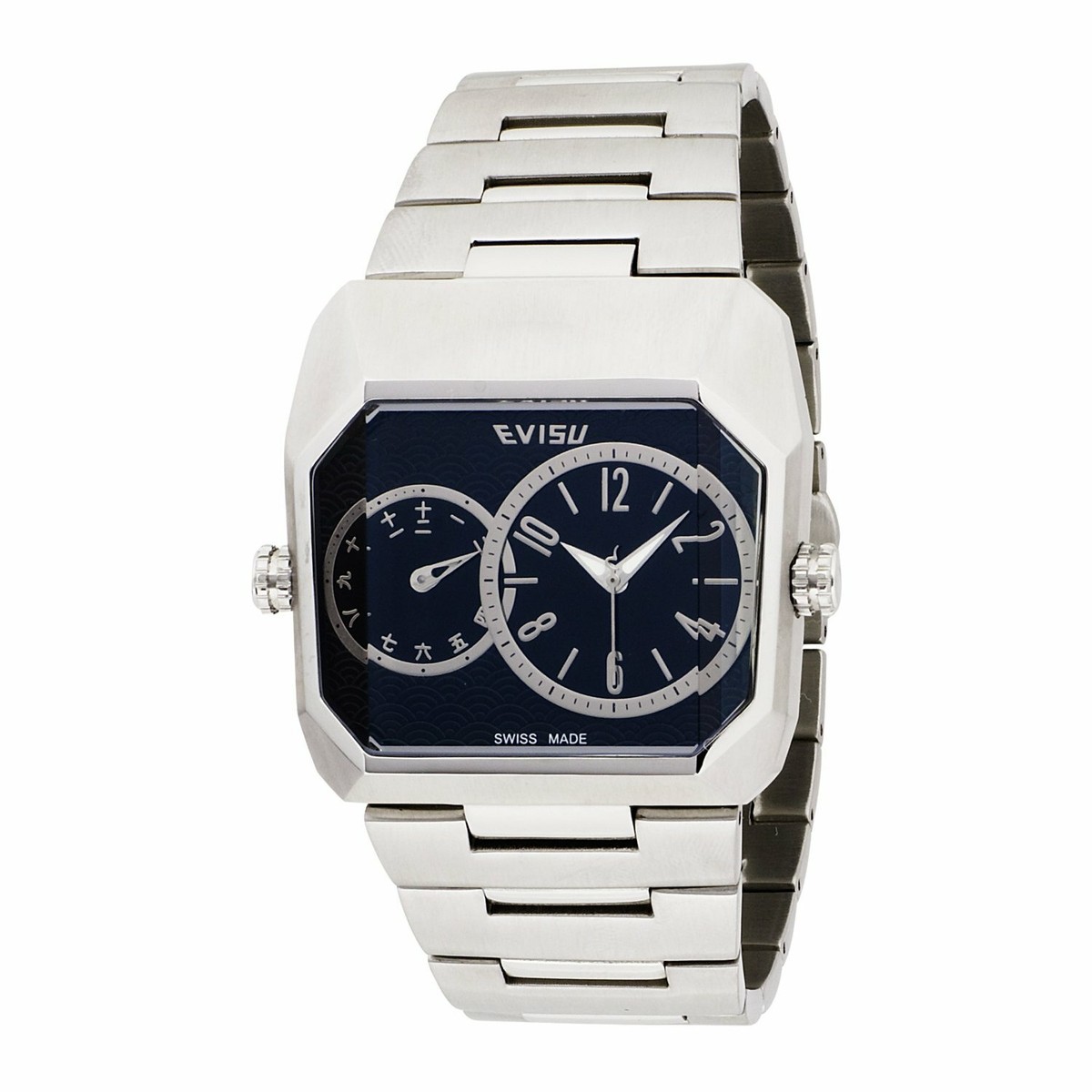 EVISU MASA MENS SWISS MADE STAINLESS STEEL QUARTZ WATCH NEW EV 