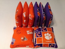 8 CORNHOLE BEAN BAG CORN HOLE BAGGO CLEMSON TIGERS  WP TOSS