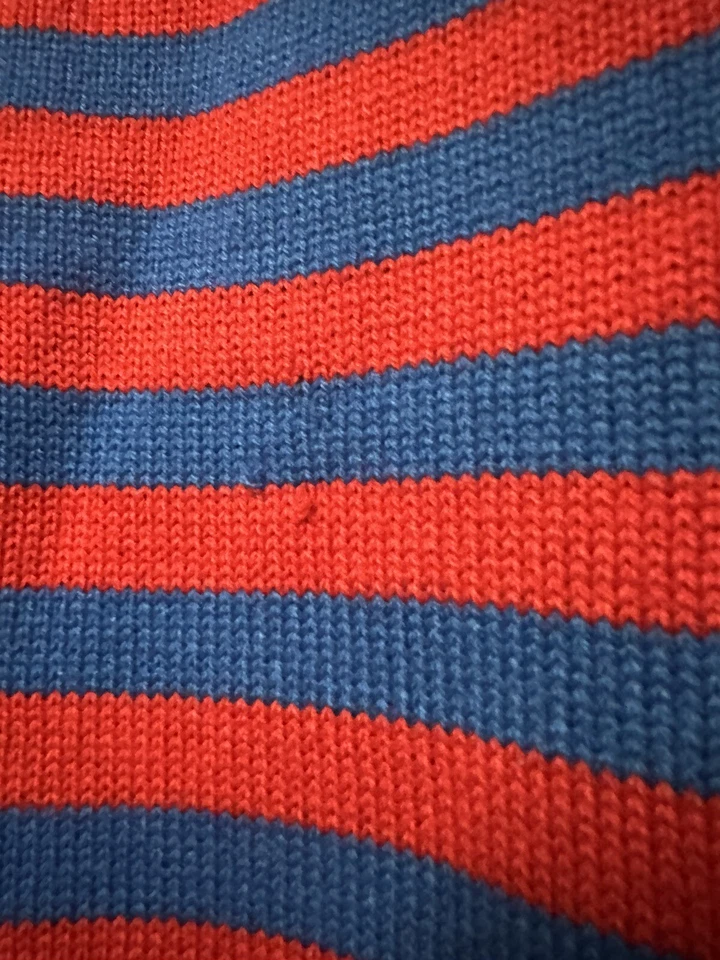 Disney Forever 21 Large Knit crew neck Sweater Donald Duck blue red striped M - Image 4 of 4