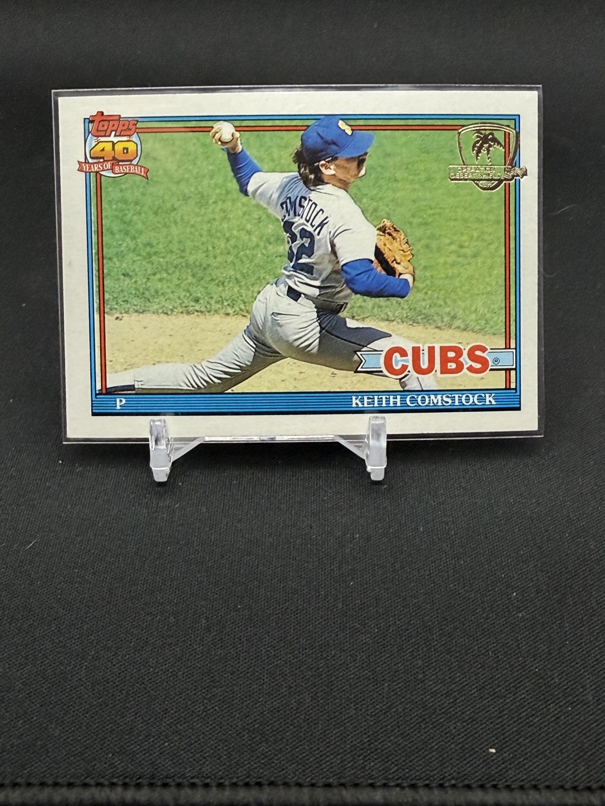 1991 Topps - Keith Comstock #337 Operation Desert Shield Cubs Logo