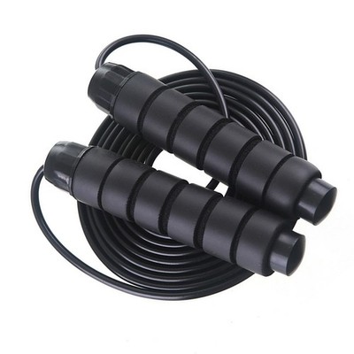 Weighted Fitness Jump Rope Black Durable Wire Lightweight Grip for Rope Jumping