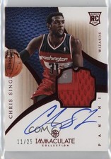 2012 Panini Immaculate Rookie Chinese Red 11/25 Chris Singleton Patch Auto e1e