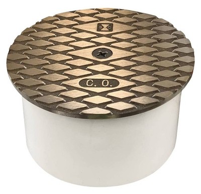 Sioux Chief 875-84PN PVC Flush Inside-Fit Floor Cleanout w/ Bronze Cover, 4''