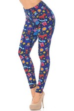 Buttery Smooth Nutcracker Christmas Trinkets Extra Plus Size Leggings - 3X-5X