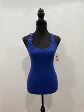 Canotta Inc International Concepts nuova blu ricamata floreale taglia small