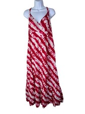 Calypso St. Barth x Target Red White Tie Dye Sleeveless Maxi Dress Size 12 Boho