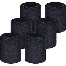 Wrist Sweatbands, Sports Sweatbands for Competition, Sweat Absorbent, Black