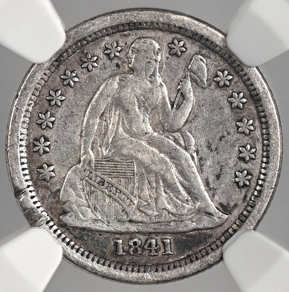 1841-O 10C SEATED LIBERTY DIME NEW ORLEANS NGC VF DETAILS "CLEANED" #8404750-023 - Image 2 of 4