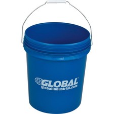 Global Industrial 5 Gallon Open Head Plastic Pail with Steel Handle Blue