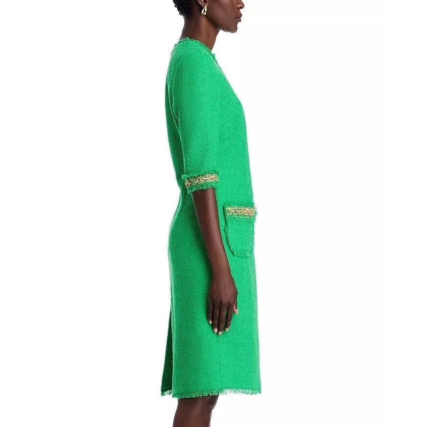 Vestido Lápiz Teri Jon por Rickie Freeman Verde Boucle/Multicolor Talla EE. UU. 8 Foto 3 de 4