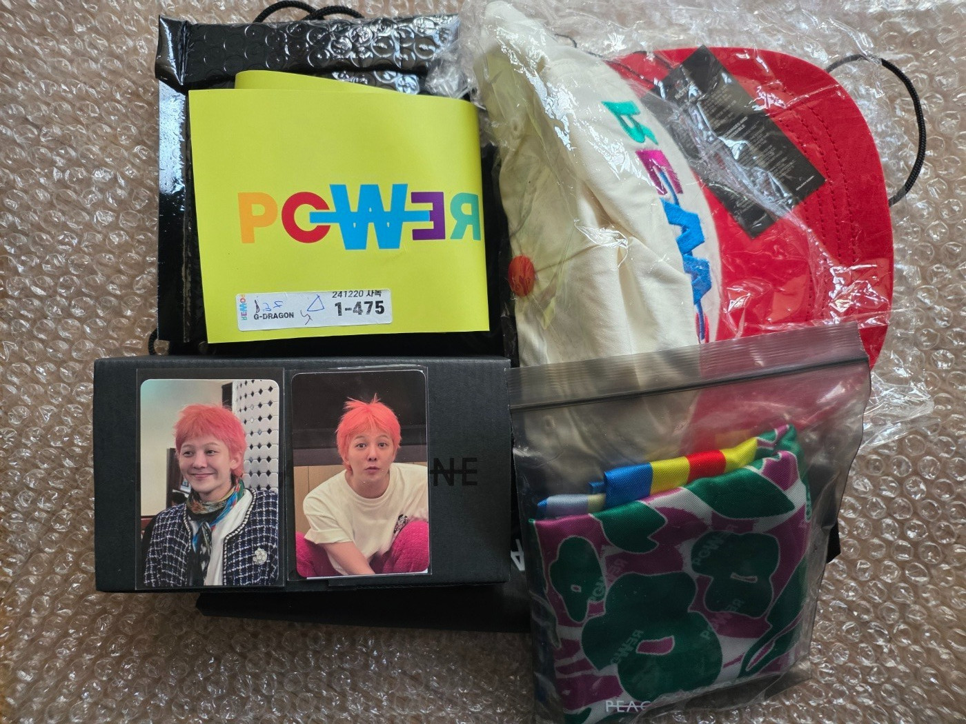 Bigbang G-Dragon Broadcast Gift Sanok Power Ball Cap, Scarf, Photocard Full Set