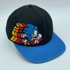 SONIC THE HEDGEHOG Snapback Hat Unisex Adult Black Blue Embroidered Graphic