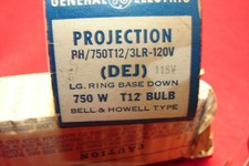 Vtg NOS GE DEJ PH/750T12/3LR Projector Lamp bulb 750 w 115-120 v, NOS