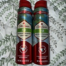 Lot Of 2 Old Spice Men  s Antiperspirant Invisible Dry Spray Fiji 4.3 OZ Exp 5/26