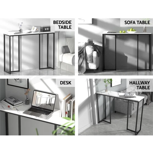 Artiss Console Table Hallway Table With Marble Effect Tabletop White Entry Table - Picture 8 of 10