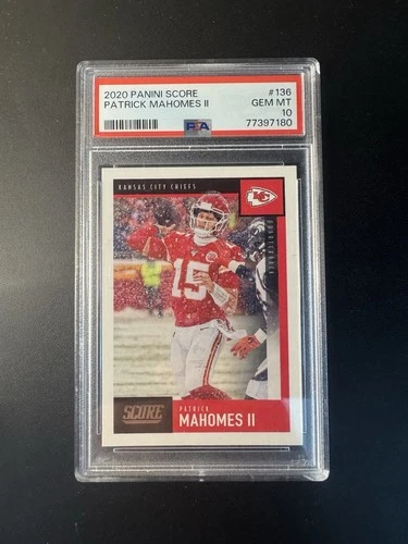 2020 Panini Score #136 Patrick Mahomes II Kansas City Chiefs PSA 10 GEM MINT