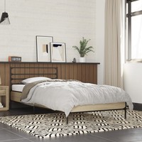Bettgestell Sonoma-Eiche 90X200 Cm Holzwerkstoff Und Metall