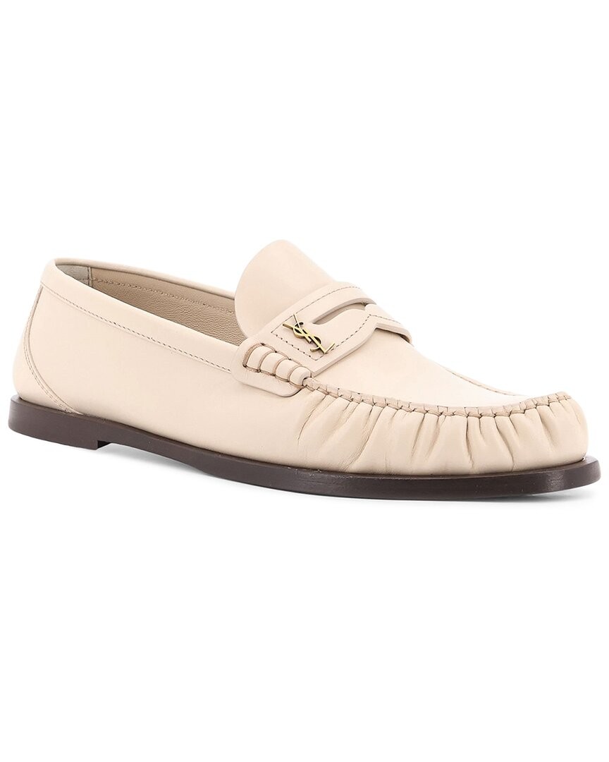 Saint Laurent Leather Loafer Womens White 38 134690₽