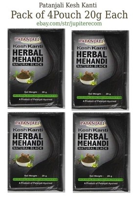 Patanjali Kesh Kanti Herbal Mehandi Natural Black 20g (4er Pack Beutel)
