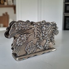 Vintage Metal Letter Napkin Holder: Grapes & Wine Decor,