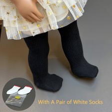 Rare New Lot 2 Pair of Black White Socks American Girl 18'' doll outfit gift Toy