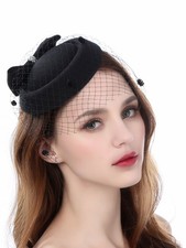 Zivyes Fascinators for Women Tea Party Hats 20s 50s One Size-Large, 0-0-black