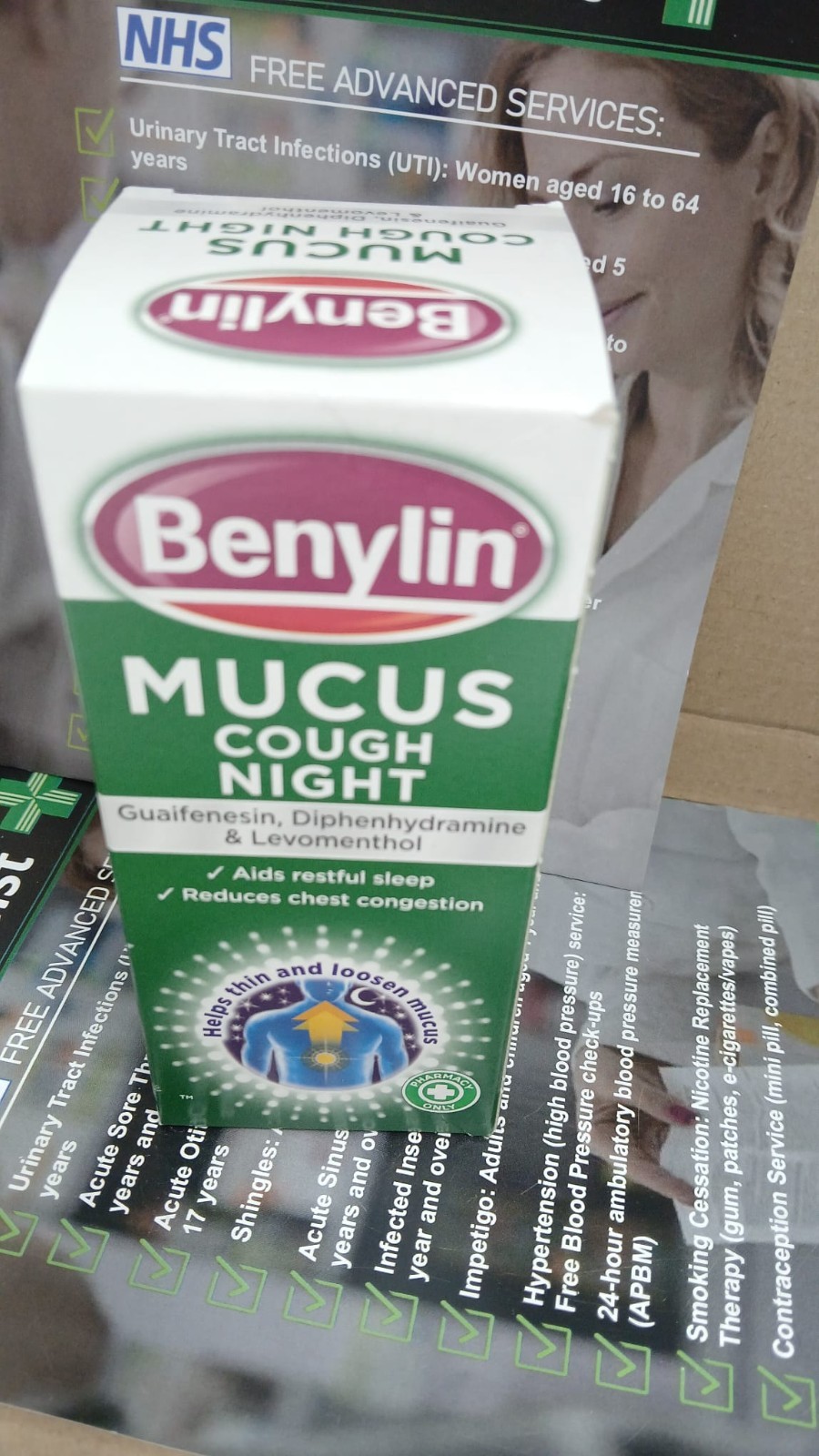 Benylin Mucus Cough Relief Night Syrup 150ml | Thins & Loosens Chest Mucus