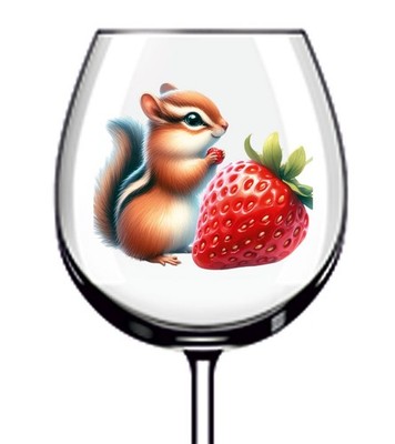 12x Chipmunk Erdbeere Vinyl Aufkleber Abziehbild Becher Weinglas Flasche Van Auto