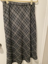 Charter Club Plaid Gray Long Skirt 8 35 Inches