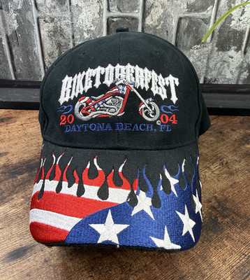 Beach Club Promotions Biketoberfest Daytona Beach 2004 Flag Adjustable Cap OS