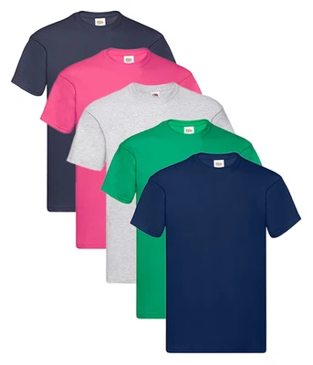 Fruit Of The Loom 61082 Men's Original Crew Neck Tee 5 pack T-Shirts - Image 1 of 4