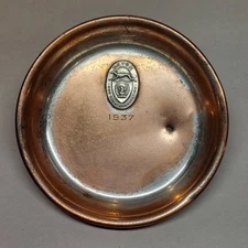 Vintage 1937 Devon Dog Show Association Trophy Tray Silver Plated Over Copper