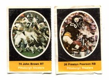 Lot of (2) 1972 Sunoco NFL Action Player Stamps - Pittsburgh Steelers