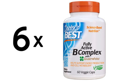 6 x Doctors Best Fully Active B-Complex with Quatrefolic - 60 (416,64 EUR/kg)