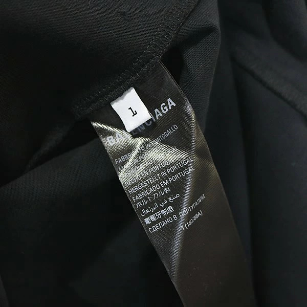 BALENCIAGA earrings T-shirt short sleeve men's size:L black thumbnail 6
