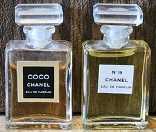 Two pc Vintage Coco Chanel  No. 19 Parfum 3.5ml .12 oz Eau De Parfum Miniatures