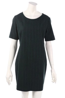 Nathalie Vleeschouwer Kleid Shiftkleid Kurzarm Streifen L schwarzgrün mit Lurex