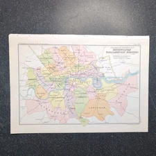 1904 Bartholomew Metropolitan Parliamentary Bououghs Map