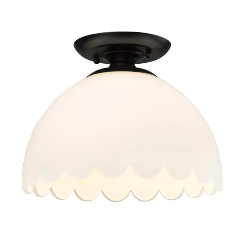 Golden Lighting 6954-SF Dorinda 12"W Semi-Flush Ceiling Fixture - Brushed - Picture 5 of 10